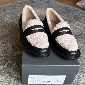 Ann Taylor Sherpa Penny Loafers
